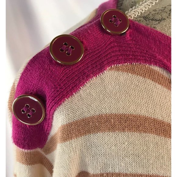 Anthropologie Yellow Bird Knit Striped Sweater Size M - Picture 10 of 11